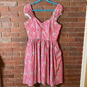 Lolita Girl Pink Eiffel Tower Dress with pockets